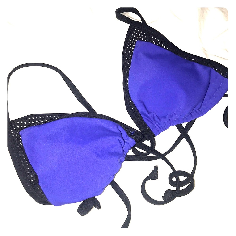 Dark Blue and Black Bikini Top